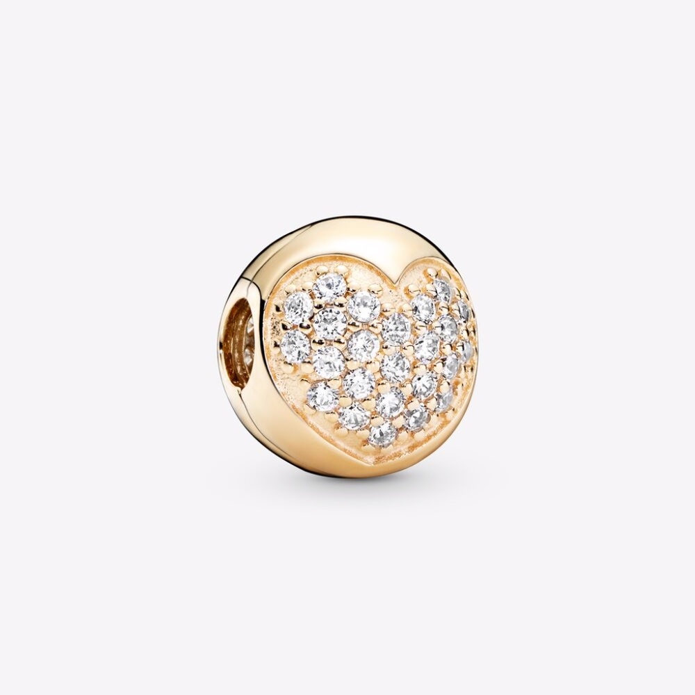 Pandora Pavé Heart Clip Charm 14k